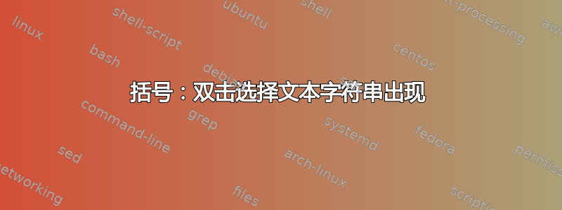 括号：双击选择文本字符串出现