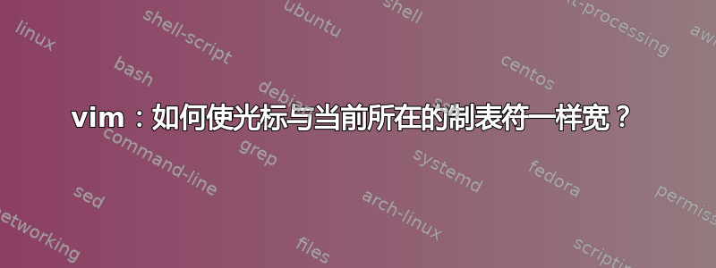 vim：如何使光标与当前所在的制表符一样宽？