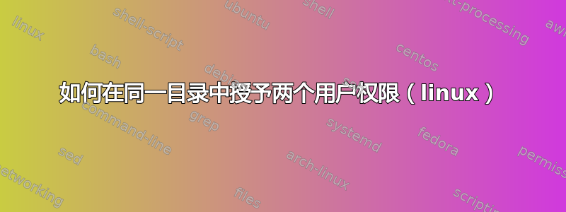 如何在同一目录中授予两个用户权限（linux）