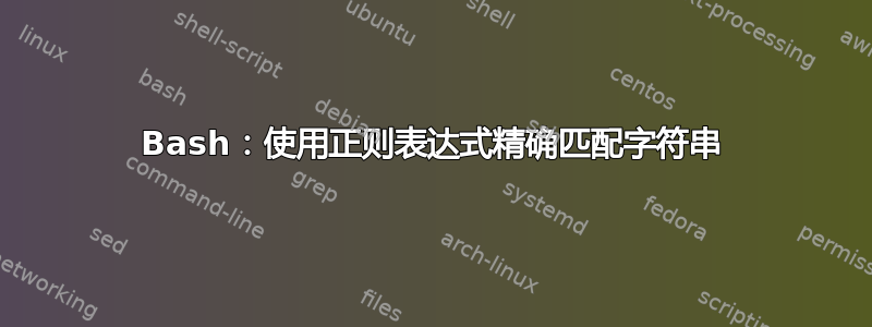 Bash：使用正则表达式精确匹配字符串