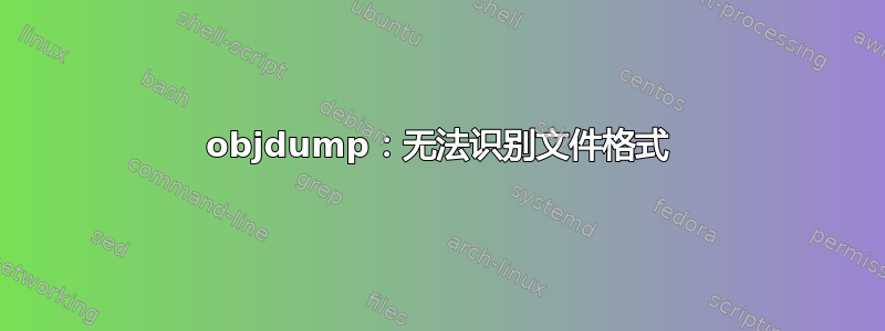 objdump：无法识别文件格式