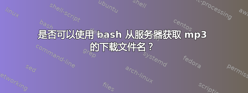 是否可以使用 bash 从服务器获取 mp3 的下载文件名？