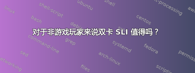 对于非游戏玩家来说双卡 SLI 值得吗？