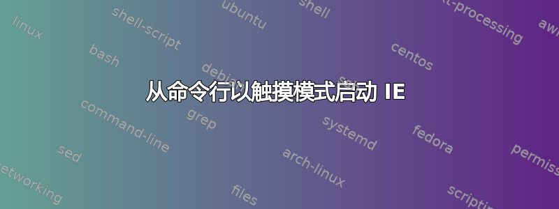 从命令行以触摸模式启动 IE