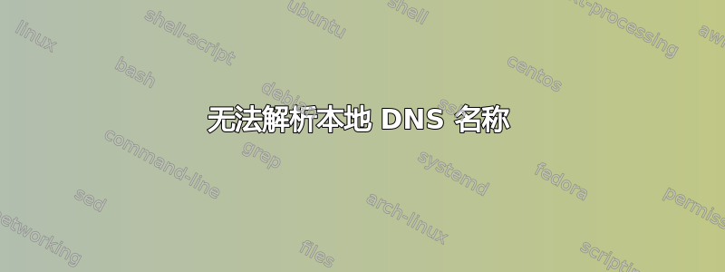 无法解析本地 DNS 名称