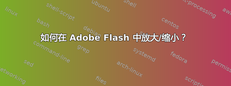 如何在 Adob​​e Flash 中放大/缩小？