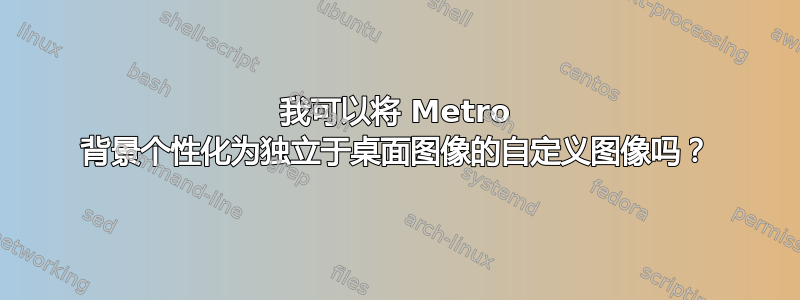 我可以将 Metro 背景个性化为独立于桌面图像的自定义图像吗？