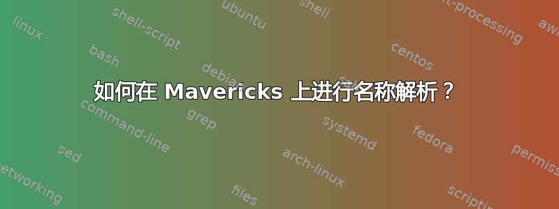 如何在 Mavericks 上进行名称解析？