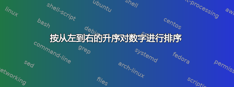 按从左到右的升序对数字进行排序