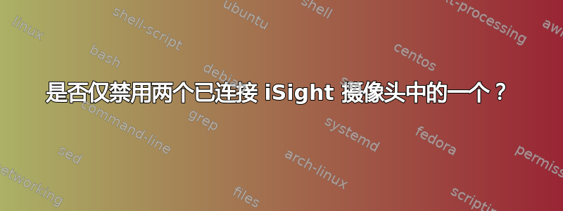 是否仅禁用两个已连接 iSight 摄像头中的一个？