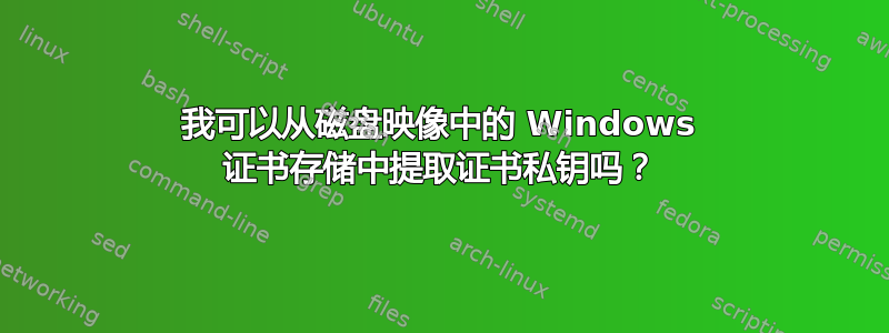 我可以从磁盘映像中的 Windows 证书存储中提取证书私钥吗？