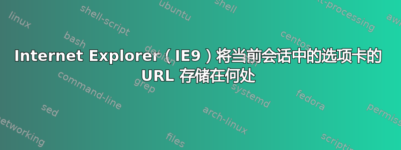 Internet Explorer（IE9）将当前会话中的选项卡的 URL 存储在何处