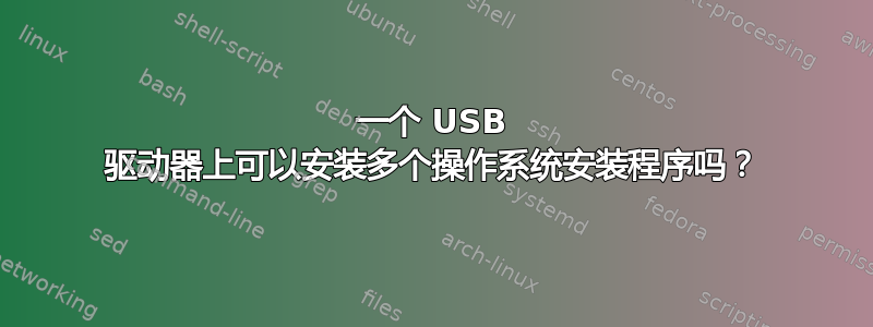 一个 USB 驱动器上可以安装多个操作系统安装程序吗？