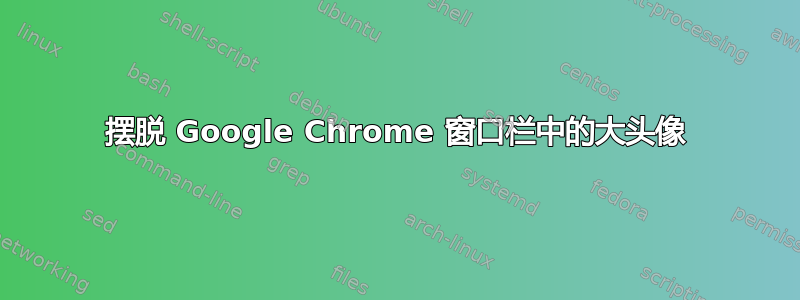 摆脱 Google Chrome 窗口栏中的大头像