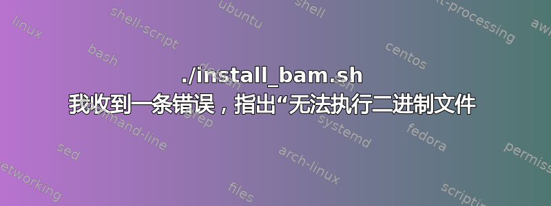 ./install_bam.sh 我收到一条错误，指出“无法执行二进制文件