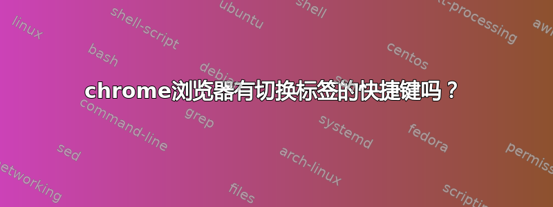 chrome浏览器有切换标签的快捷键吗？