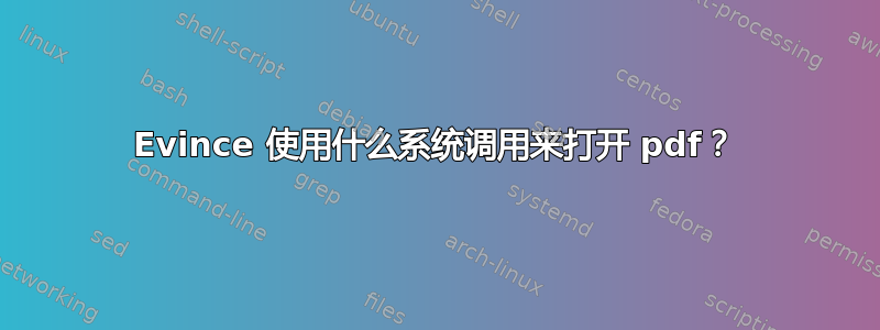 Evince 使用什么系统调用来打开 pdf？