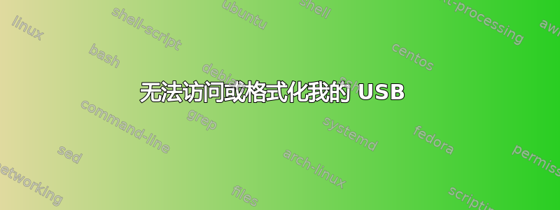 无法访问或格式化我的 USB 