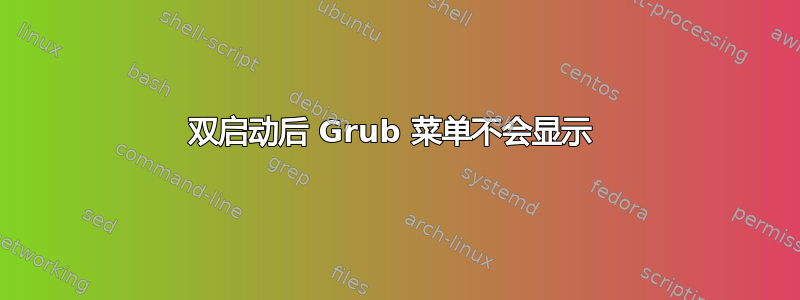 双启动后 Grub 菜单不会显示 