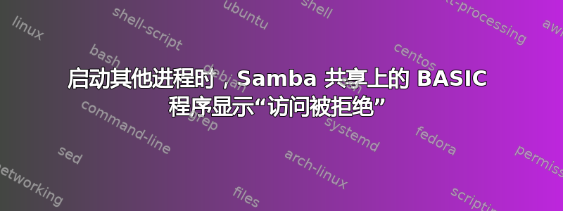 启动其他进程时，Samba 共享上的 BASIC 程序显示“访问被拒绝”