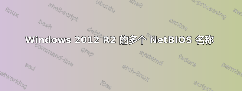 Windows 2012 R2 的多个 NetBIOS 名称