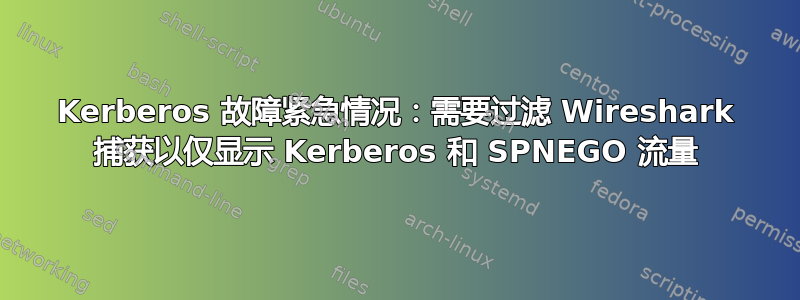 Kerberos 故障紧急情况：需要过滤 Wireshark 捕获以仅显示 Kerberos 和 SPNEGO 流量