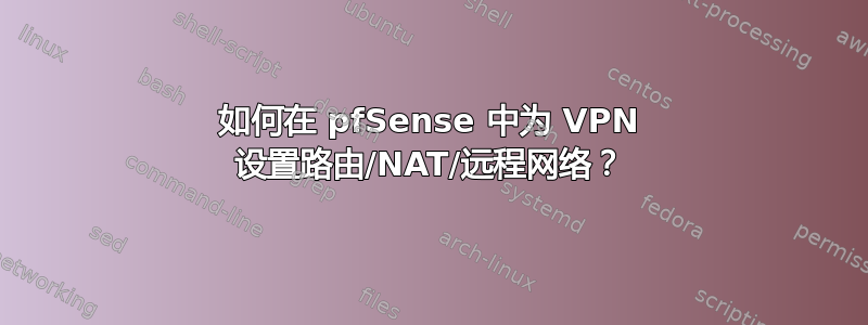 如何在 pfSense 中为 VPN 设置路由/NAT/远程网络？