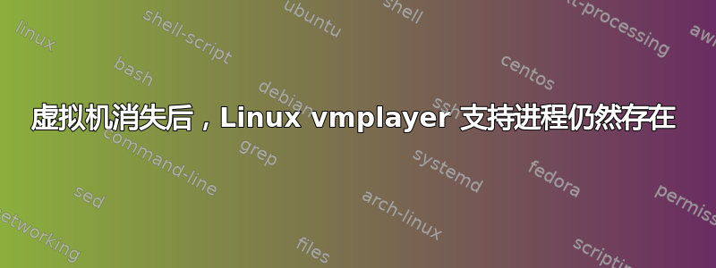 虚拟机消失后，Linux vmplayer 支持进程仍然存在