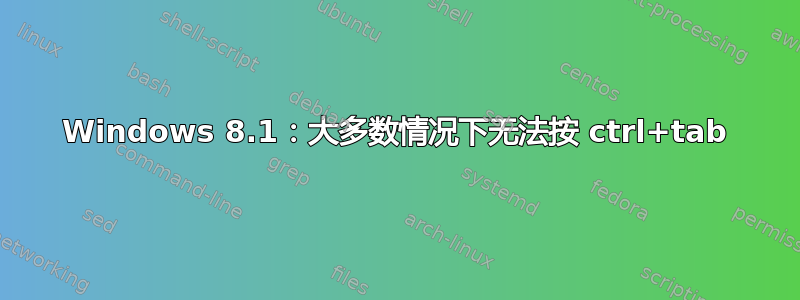 Windows 8.1：大多数情况下无法按 ctrl+tab