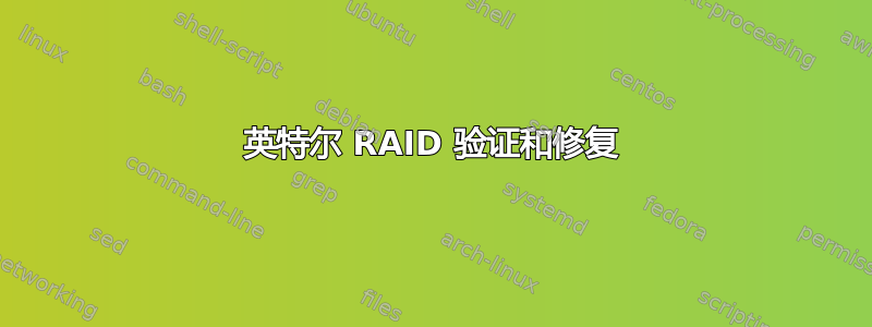 英特尔 RAID 验证和修复