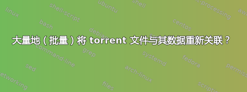 大量地（批量）将 torrent 文件与其数据重新关联？