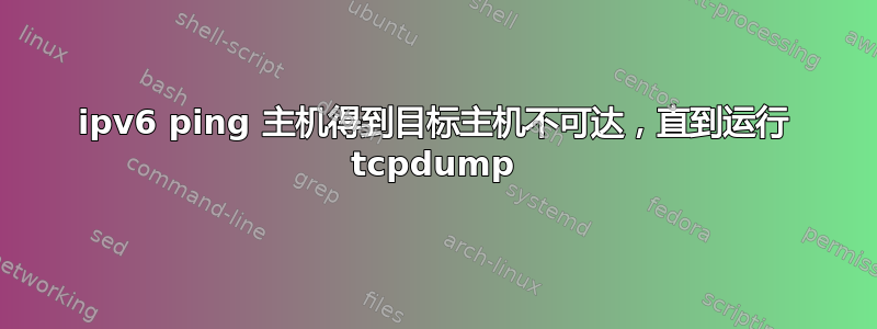 ipv6 ping 主机得到目标主机不可达，直到运行 tcpdump