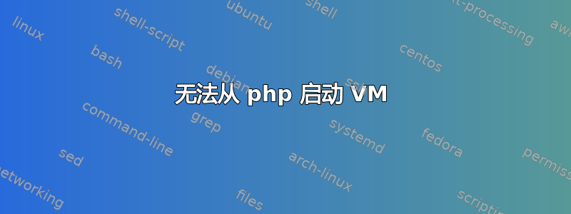 无法从 php 启动 VM