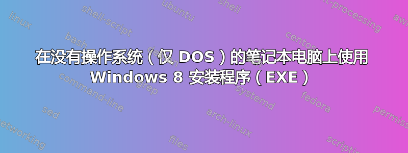 在没有操作系统（仅 DOS）的笔记本电脑上使用 Windows 8 安装程序（EXE）