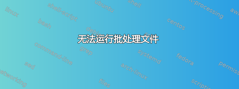 无法运行批处理文件