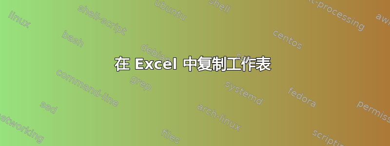 在 Excel 中复制工作表