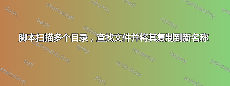 脚本扫描多个目录，查找文件并将其复制到新名称