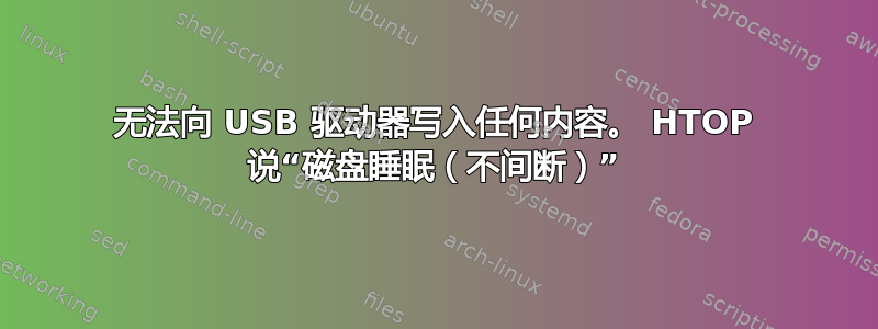 无法向 USB 驱动器写入任何内容。 HTOP 说“磁盘睡眠（不间断）”