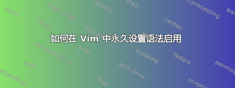 如何在 Vim 中永久设置语法启用