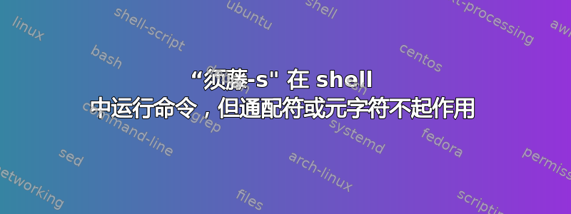 “须藤-s" 在 shell 中运行命令，但通配符或元字符不起作用