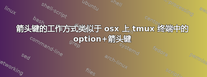 箭头键的工作方式类似于 osx 上 tmux 终端中的 option+箭头键