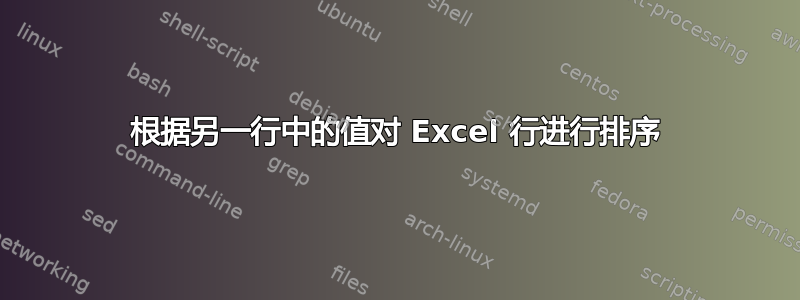 根据另一行中的值对 Excel 行进行排序