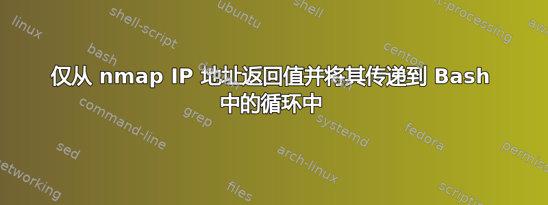 仅从 nmap IP 地址返回值并将其传递到 Bash 中的循环中