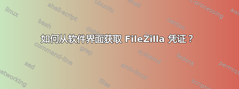 如何从软件界面获取 FileZilla 凭证？