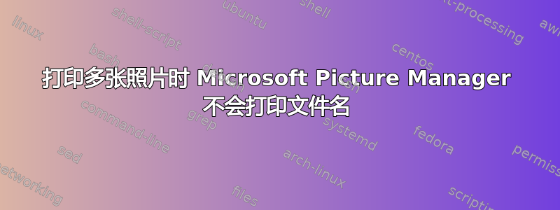 打印多张照片时 Microsoft Picture Manager 不会打印文件名