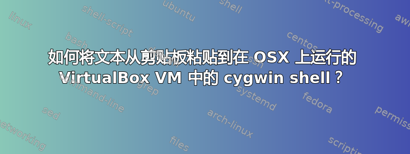 如何将文本从剪贴板粘贴到在 OSX 上运行的 VirtualBox VM 中的 cygwin shell？