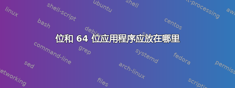 32 位和 64 位应用程序应放在哪里