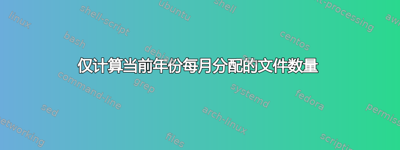 仅计算当前年份每月分配的文件数量