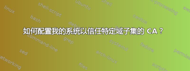 如何配置我的系统以信任特定域子集的 CA？