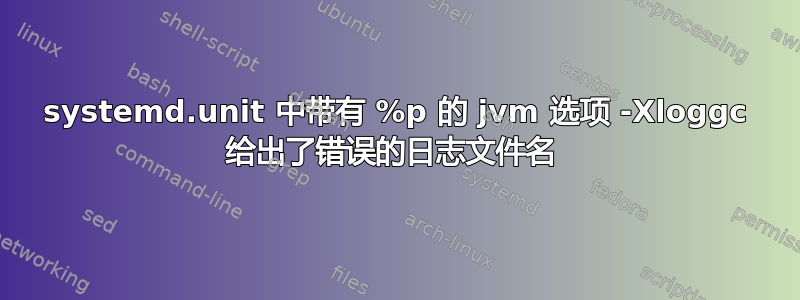 systemd.unit 中带有 %p 的 jvm 选项 -Xloggc 给出了错误的日志文件名 